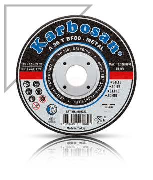Karbosan Metal Kesme Disk T42 Bombeli 125x3,0x22,23 mm A 36 T BF80 - KAR910960