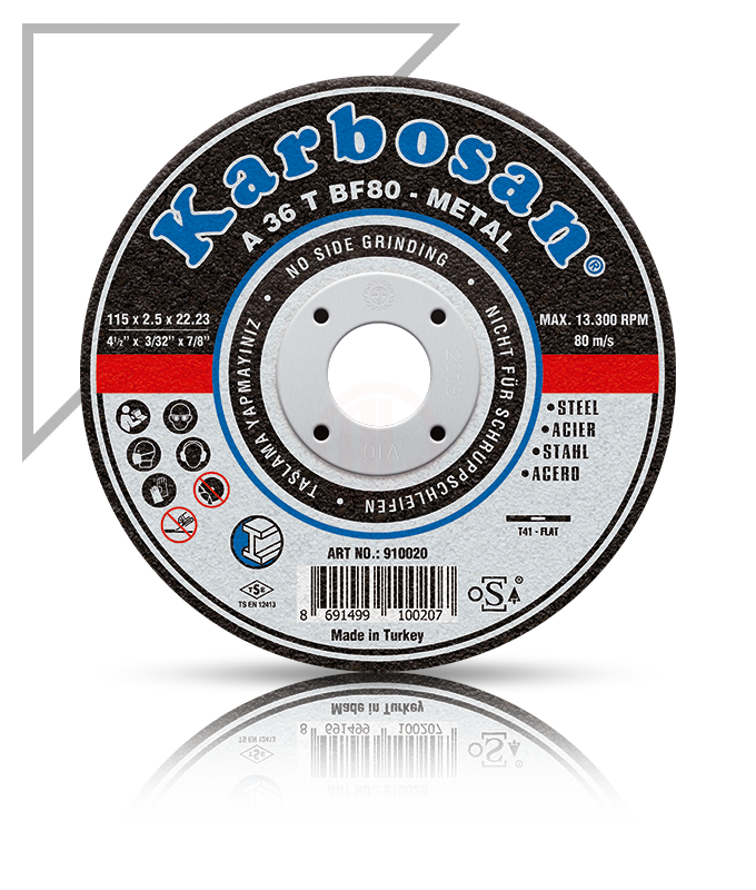 Karbosan Metal Kesme Disk T42 Bombeli 180x3,0x22,23 mm A 36 T BF80 - KAR910090