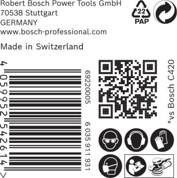 Bosch Expert Zımpara Kağıdı C470 150 M 240 Kum 6 Delikli 50 Li Paket - 2608900923
