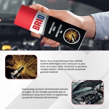 Brio Elektronik Kart Devre Kontak Temizleyici Sprey 200 Ml Yağlı