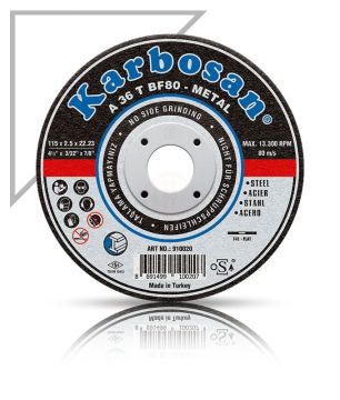 Karbosan Metal İnce Kesme Disk T41 Düz 125x1,6x22,23 mm A 46 R BF80 - KAR910470