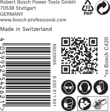 Bosch Expert Zımpara Kağıdı C470 150 M 320 Kum 6 Delikli 50 Li Paket - 2608900924
