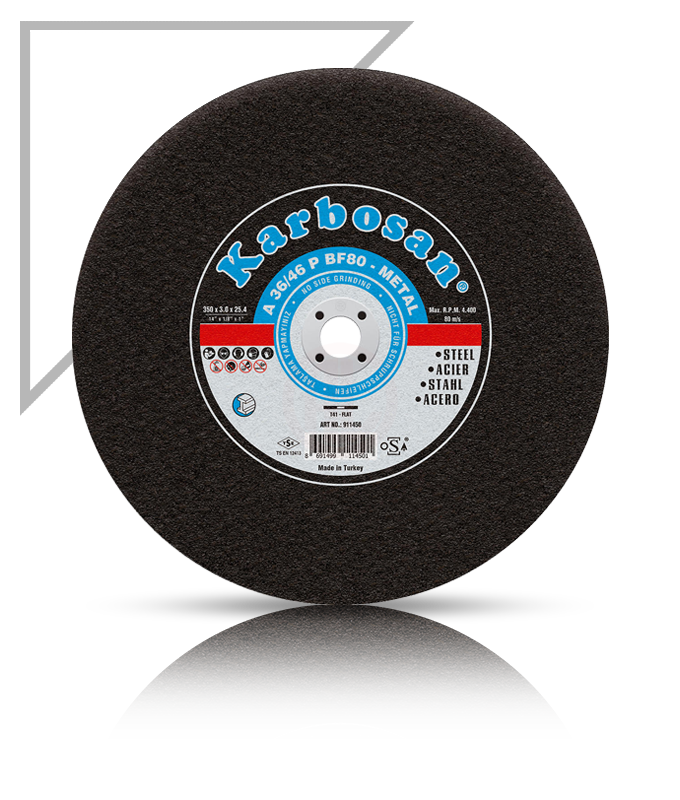 Karbosan Metal Sabit Tezgah Kesme Disk T41 Düz 300x3,0x30 mm A 30/36 P BF80 - KAR910850