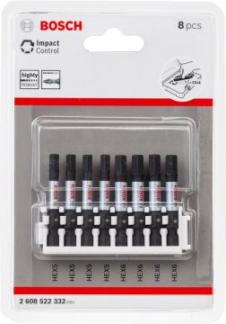 Bosch Vidalama Ucu Impact Control Set (8 Parça H5/H6 x 50 mm) - 2608522332