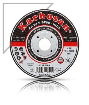 Karbosan Paslanmaz Çelik (Inox) Kesme Disk T41 Düz 115x1,2x22,23 mm AA 54 R BF80 - KAR911680