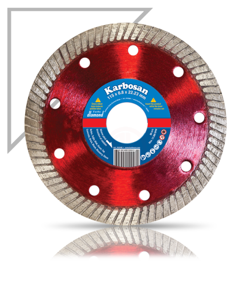 Karbosan İnce Segmentli Elmas Kesici Normal 115x0,8x22,23 mm - KAR912048