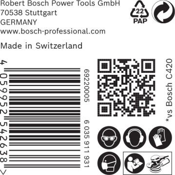 Bosch Expert Zımpara Kağıdı C470 150 M 400 Kum 6 Delikli 50 Li Paket - 2608900925