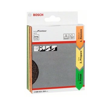 Bosch Sünger Zımpara Çift Taraflı S473 Best for Contour Set (3 Parça M+F+SF) - 2608621254