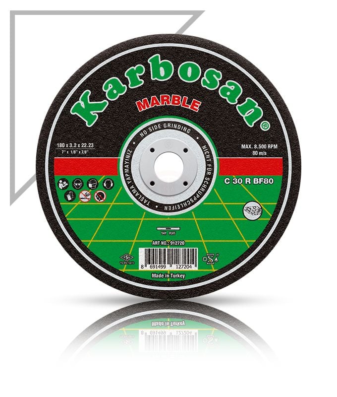 Karbosan Mermer Kesme Disk T42 Bombeli 180x3,2x22,23 mm C 30 R BF80 - KAR912760