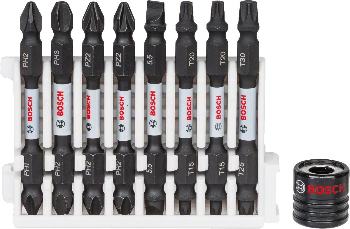 Bosch Vidalama Ucu Çift Taraflı Impact Control Set 65 mm (9 Parça) (Mıknatıslı Tutucu) - 2608522345