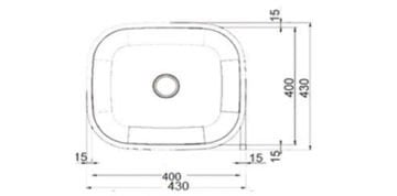 Artenova Tezgah Altı Eviye Mat Dörtgen Eviye 400X400 Mm