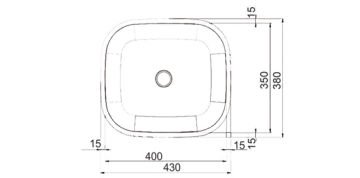 Artenova Tezgah Altı Eviye Mat Dörtgen Eviye 350X400 Mm (Sk45) (0,60X185 Mm)