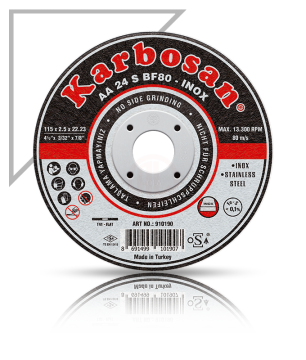 Karbosan Paslanmaz Çelik (Inox) İnce Kesme Disk T41 Düz 125x1,0x22,23 mm AA 54 R BF80 - KAR910400