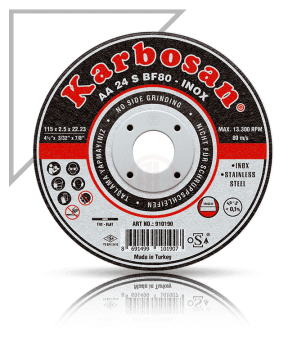 Karbosan Paslanmaz Çelik (Inox) İnce Kesme Disk T41 Düz 125x1,6x22,23 mm AA 46 R BF80 - KAR910410