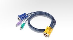Aten Ps/2 Kvm (Keyboard/Video Monitor/Mouse) Switch İçin Kablo, 3 Mt, 1 X Sphd-15 Erkek 1 X Monitör 15 Pin Hdb Erkek, 1 X Klavye 6 Pin Mini-Dın Erkek, 1 X Mouse 6 Pin Mini-Dın Erkek