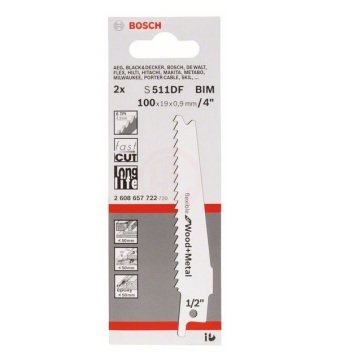 Bosch Panter Testere Bıçağı Flexible For Wood And Metal S 511 DF 100 mm (2 Adet) - 2608657722