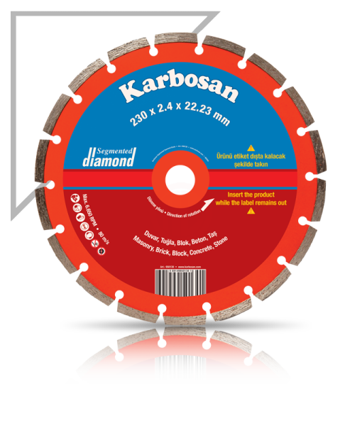 Karbosan Segmentli Elmas Kesici Normal 230x2,4x22,23 mm - KAR950130