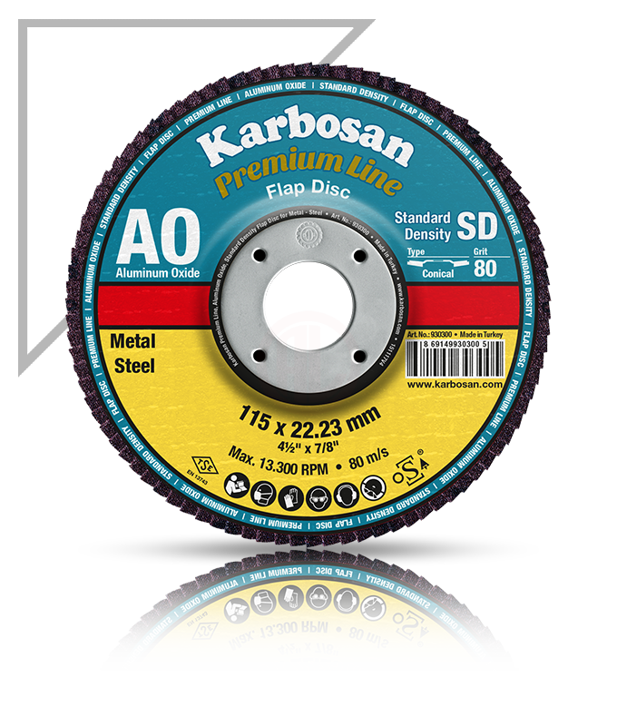 Karbosan Premium Line Alüminyum Oksit Standart Yoğunluk Flap Disk Düz 115 mm 40 Kum - KAR982930