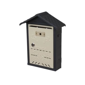 Akşan Çatılı Posta Kutusu Siyah / Krem