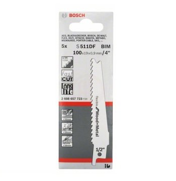 Bosch Panter Testere Bıçağı Flexible For Wood And Metal S 511 DF 100 mm (5 Adet) - 2608657723