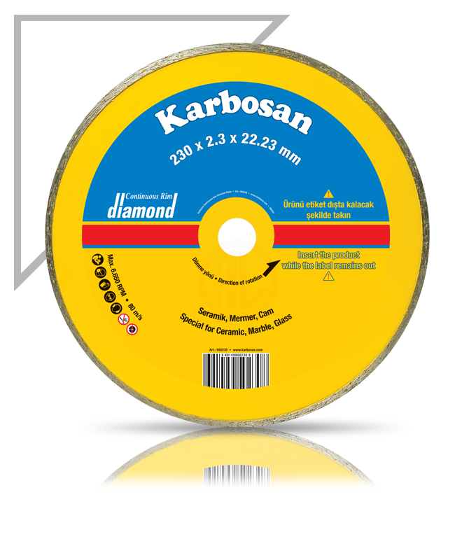 Karbosan Sürekli Elmas Kesici Normal 230x2,3x22,23 mm - KAR950230