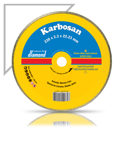 Karbosan Sürekli Elmas Kesici Normal 230x2,3x22,23 mm - KAR950230