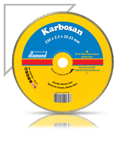 Karbosan Sürekli Elmas Kesici Normal 230x2,3x22,23 mm - KAR950230