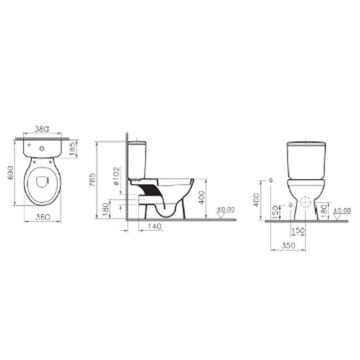 Vitra Takım Klozet Arkadan Çıkışlı - Taharet Borul - 2111L003-0089