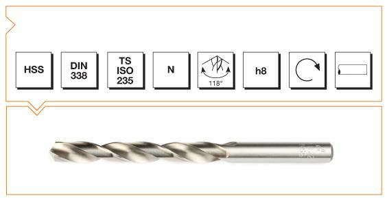 MTE Silindirik Saplı Kısa Metal Matkap Ucu HSS DIN 338 RN Taşlanmış 3,0x61 mm