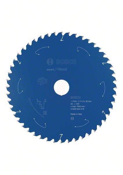Bosch Daire Testere Bıçağı Expert For Wood 216x30 mm 48 Diş (1,7/1,2 mm) - 2608644519