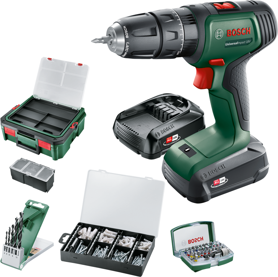 Bosch Universal Impact 18 - S - Boxx (1,5 Ah, Çift Akü)