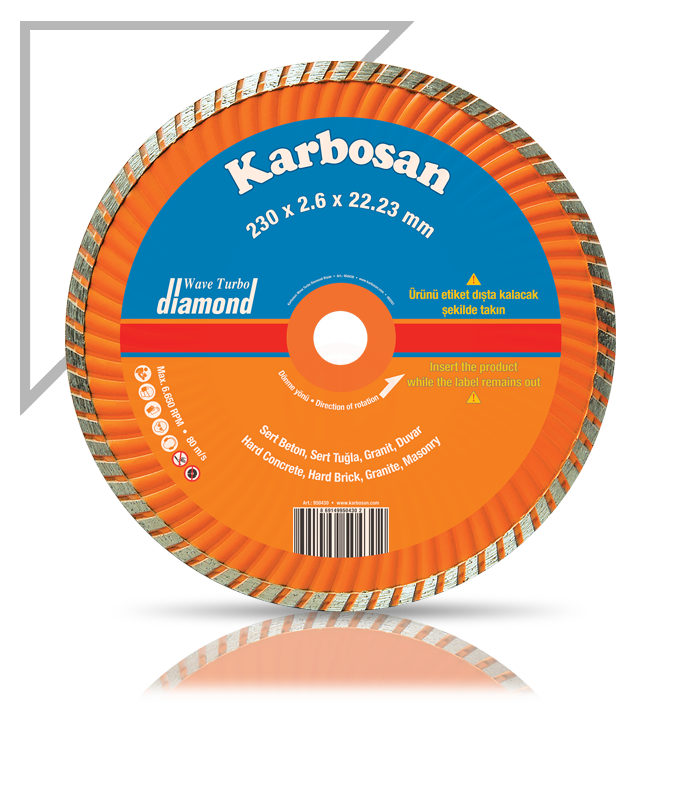 Karbosan Turbo Kanallı Elmas Kesici Normal 115x2,2x22,23 mm - KAR950410