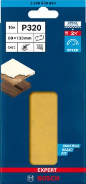 Bosch Expert Zımpara Kağıdı C470 80x133 320 Kum 8 Delikli 10 Lu Paket - 2608900884