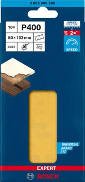 Bosch Expert Zımpara Kağıdı C470 80x133 400 Kum 8 Delikli 10 Lu Paket - 2608900885