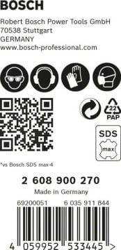 Bosch Kırıcı Delici Uç SDS-Max-8X Expert 32x520 mm (5 Adet) - 2608900270