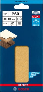 Bosch Expert Zımpara Kağıdı C470 80x133 60 Kum 8 Delikli 10 Lu Paket - 2608900878