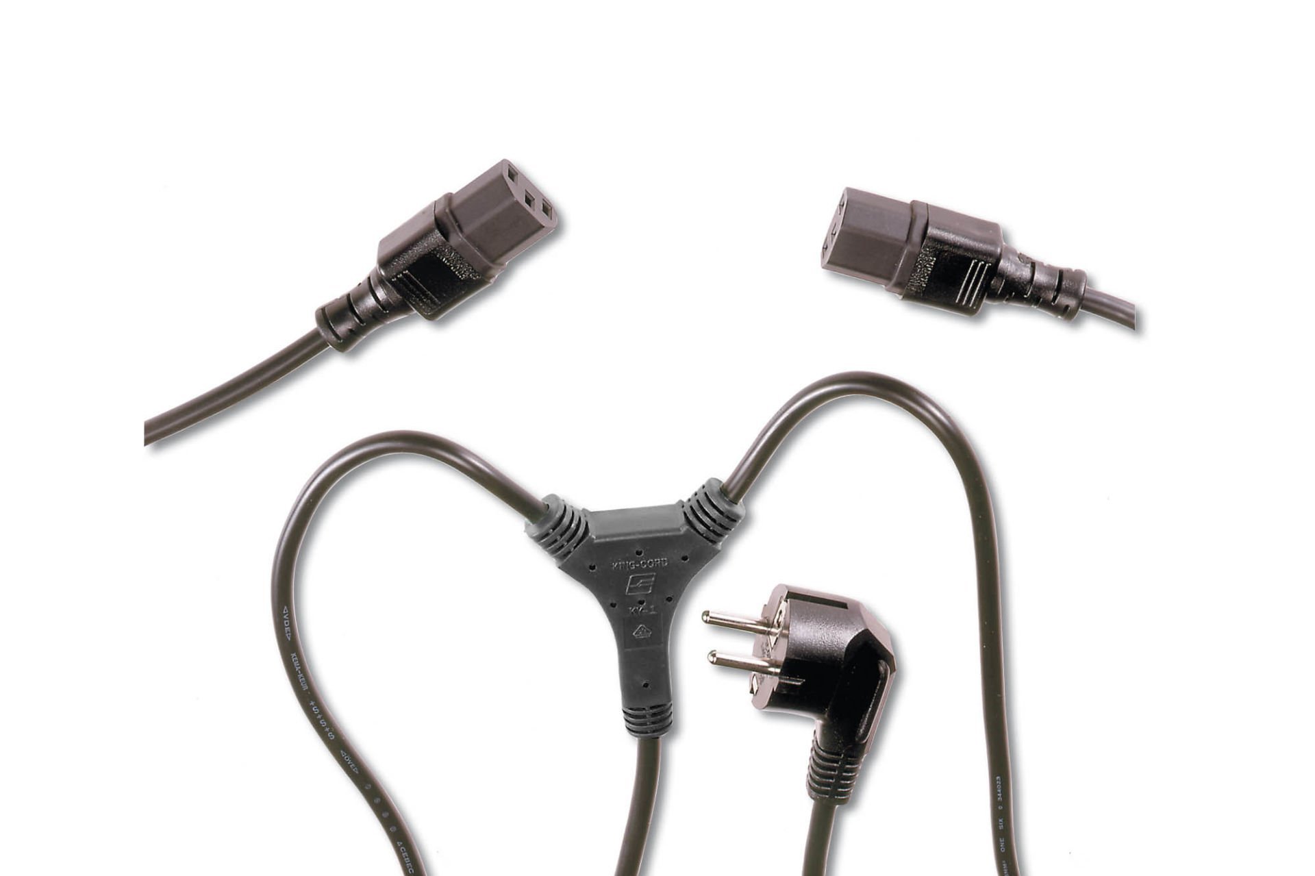 Assmann Y Güç Kaynağı Kablosu, Schuko Erkek - 2X C13 Dişi, 1.7 Mt (Mains Splitter Cable, Schuko Plug - 2X C13 Jack, 1.7 Mt, H05Vv-F3G 1.0Qmm/0.75)