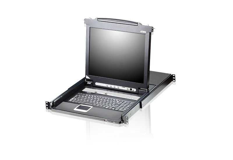 Aten Sürgülü Kasaya Sahip, 19 Vga Lcd Ekran (Arkadan Aydınlatmalı), Touchpad İ Ve Türkçe Klavyesi Bulunan 8 Port Ps/2-Usb Kvm Over Ip Switch, İlave Konsol Girişli, Usb Periferi Portlu (Usb Çevre Cihazlarla Bağlantı Kurabilir), Zincirleme Bağlantı Por