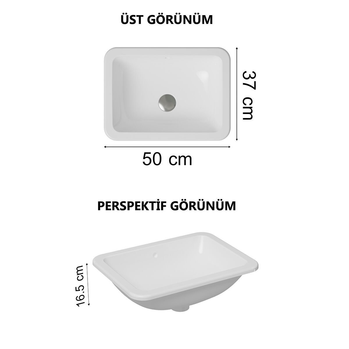 Vitra S20 Tezgah Altı Lavabo 48 Cm - 5475B000-0618