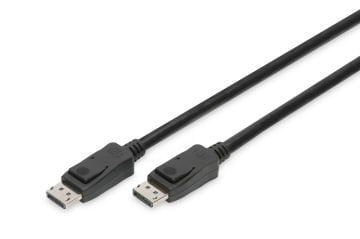 Assmann Digitus Displayport (Dp) Bağlantı Kablosu, Dp Erkek Dp Erkek, 3 Mt, Kilit Mekanizmalı, Ultra Hd 8K, Dp 1.3/1.4, Siyah Renk