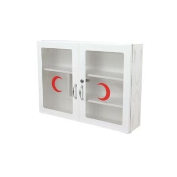 Akşan Ecza Dolabı Çift Kapak (Şeffaf & Kilitli)