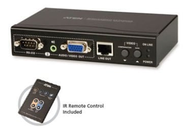 Aten Cat 5 Vga Sinyal Uzatma Cihazı, 450 Mt, Hoparlör Ve Mikrofon Bağlanabilir (Vga Over Cat 5 Repeater + Audio), Infrared Uzaktan Kumanda Ünitesi İle Birlikte