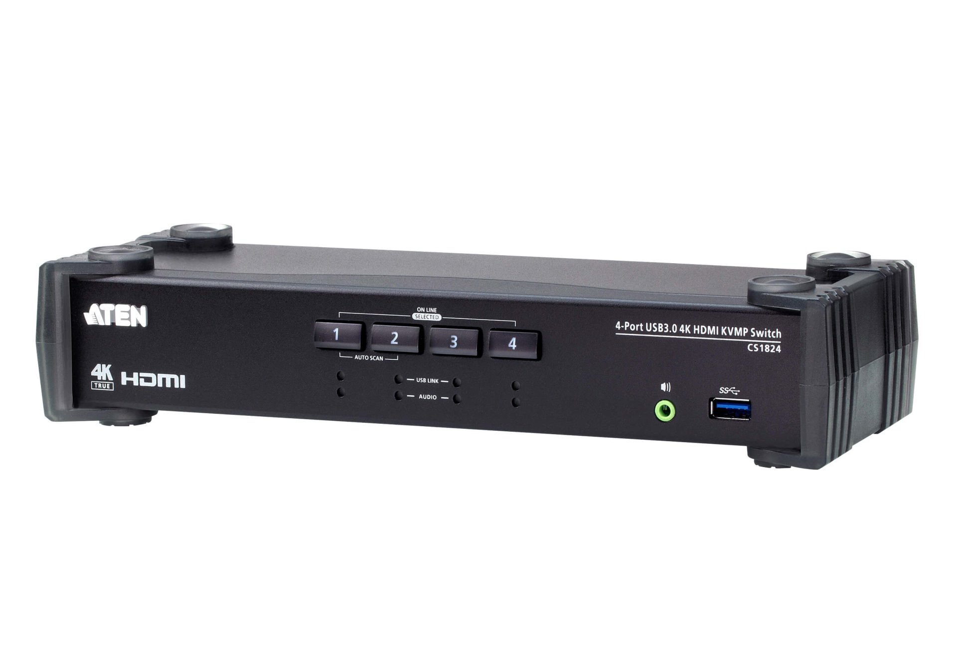 Aten 4-Port Usb 3.0 4K Hdmı Kvmp™ (Keyboard/Video Monitor/Mouse) Periferi Switch, Ses Mikser Mod Özelliği