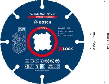 Bosch X-Lock Kesme Diski CMW Expert 115 mm - 2608901192