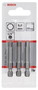 Bosch Vidalama Ucu Extra Hard HEX5x49 mm (3 Adet) - 2607001734