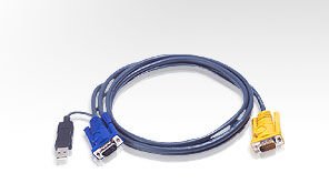 Aten Usb Kvm (Keyboard/Video Monitor/Mouse) Switch İçin Kablo, 1.80 Mt, 1 X Sphd-15 Erkek 1 X Monitör 15 Pin Hdb Erkek, 1 X Klavye / Mouse Usb A Erkek