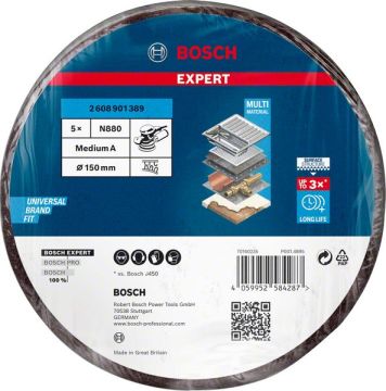 Bosch Fiber Disk Expert N880 Keçe Disk 150 mm 280 Kum (5 Adet) - 2608901389