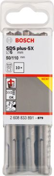 Bosch SDS Plus-5X Kırıcı Delici Uç 6,0x110 mm (10 Adet) - 2608833891