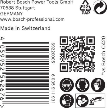 Bosch Expert Zımpara Kağıdı C470 93x93 100 Kum 6 Delikli 50 Li Paket - 2608900929