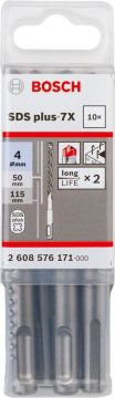 Bosch SDS Plus-7X Kırıcı Delici Uç 4,0x115 mm (10 Adet) - 2608576171
